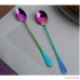Stainless Steel Coffee Teaspoons Long-Handle Ice Cream Desert Spoon Cocktail Stir Spoons Mixing Spoon 1 Set of 6 Rainbow Color Coffee Spoon Round Head By Aolvo - B078S6GZ28